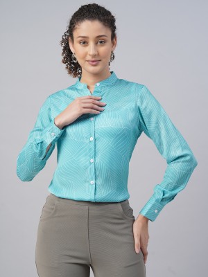 METRONAUT Women Solid Formal Dark Green Shirt