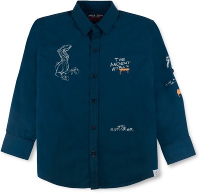 GINI & JONY Boys Printed Casual Blue Shirt