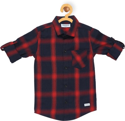 PROVOGUE Boys Checkered Casual Red, Black Shirt