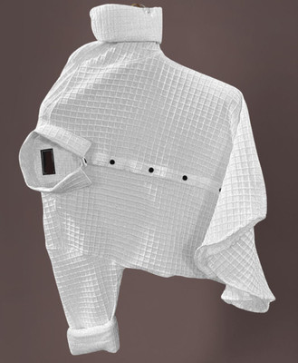 STOVESSY Men Self Design Casual White Shirt
