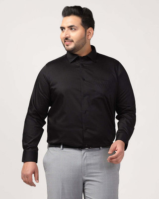 METRONAUT PLUS Men Solid Formal Black Shirt