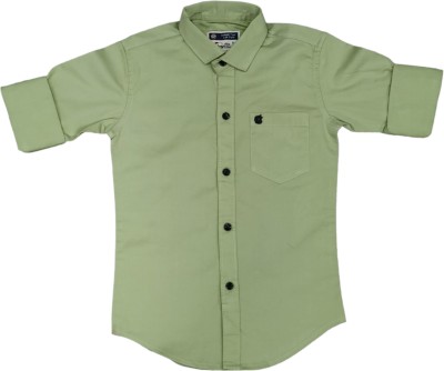 SKY PEARL Boys Solid Casual Light Green Shirt