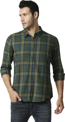 Pepe Jeans Men Checkered Casual Green Shirt