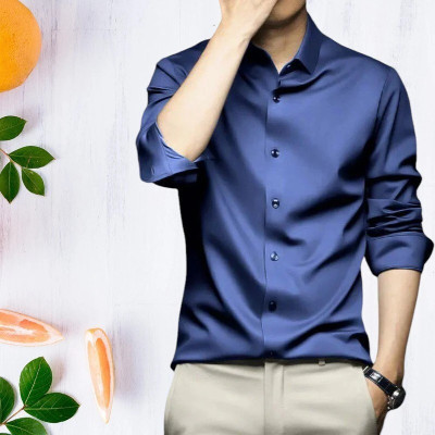 SATADHAR ENTERPRISES Men Solid Casual Blue Shirt