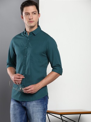 PROVOGUE Men Solid Casual Blue Shirt