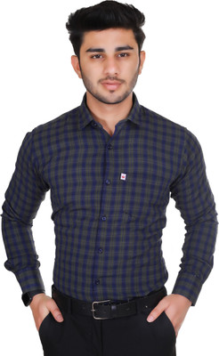 Arthz Fab Trend Men Striped Casual Dark Blue, Dark Green Shirt