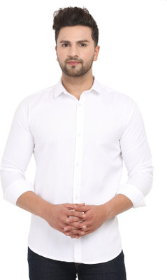 UWR Men Solid Casual White Shirt
