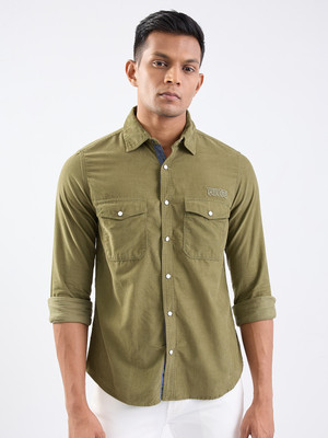 Spykar Men Solid Casual Green Shirt