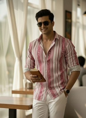 INDICLUB Men Self Design Casual Multicolor Shirt