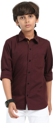 Rs fashions Boys Solid Casual Maroon Shirt