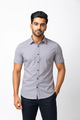 RAREMARK Men Solid Casual Grey Shirt