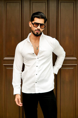 TRENDING LAXMI TREND Men Solid Casual White Shirt(Pack of 2)