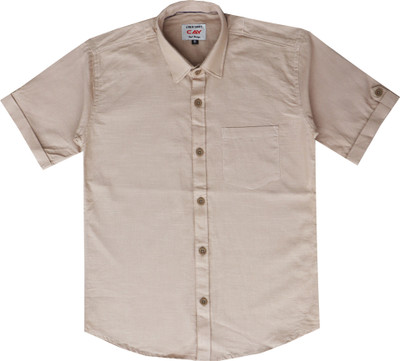 Cay Boys Solid Casual Cream Shirt