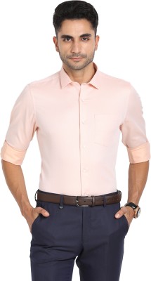 TURTLE Men Self Design Formal Pink Shirt