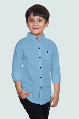 ZAKAR FASHION Boys Solid Casual Black Shirt