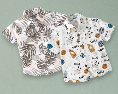 SPAROW ENTERPRISE Boys Printed Casual Multicolor Shirt(Pack of 2)