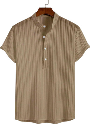 Mishubh Enterprise Men Solid Casual Brown Shirt