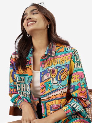 The Souled Store Women Printed Casual Multicolor Shirt