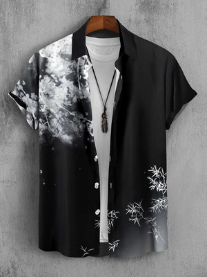 Radha Krishna Fashion Men Printed Casual Black Shirt