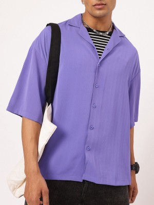 Kook N Keech Men Solid Casual Blue Shirt