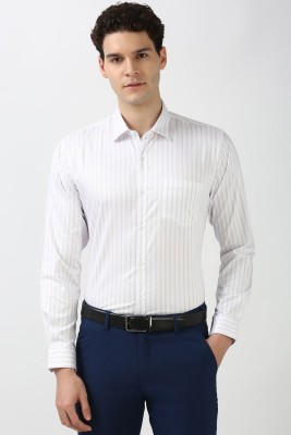 VAN HEUSEN Men Striped Formal White Shirt