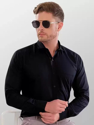 SOUNDRYAFABRIC Men Solid Casual Dark Blue Shirt