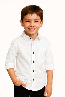 jabak creation Boys Solid Casual Black Shirt