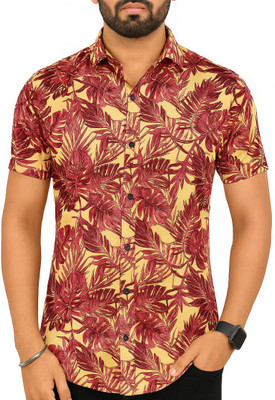 AVOLT Men Printed Casual Red Shirt