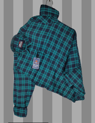 VK CREATTION Men Striped Casual Green Shirt