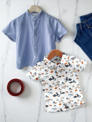 RAVYA TRENDZ Boys Printed Casual Multicolor Shirt