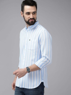 THE BEAR HOUSE Men Striped Casual Blue Shirt