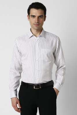 VAN HEUSEN Men Striped Formal White Shirt