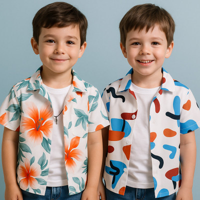 Maitri Fashion Boys Printed Casual Multicolor Shirt(Pack of 2)