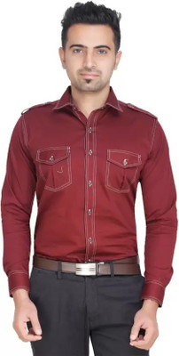 PROTOCOL Men Color Block Casual White, Black Shirt