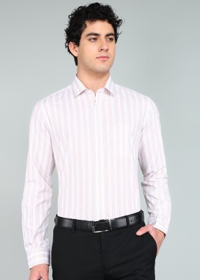 ARROW Men Striped Formal Beige Shirt