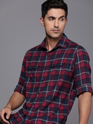 WROGN Men Checkered Casual Red, Dark Blue, Grey Shirt