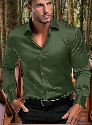 ANITA FASHION Men Solid Casual Green Shirt