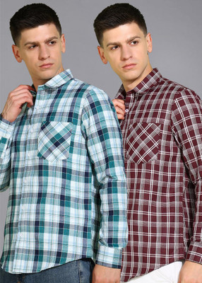 Moda Rapido Men Checkered Casual Multicolor Shirt(Pack of 2)