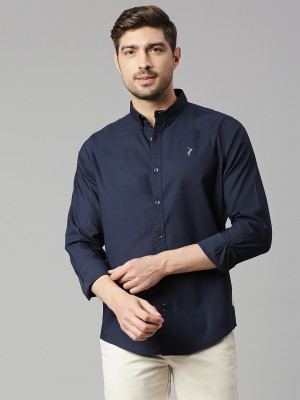 THOMAS SCOTT Men Solid Casual Dark Blue Shirt