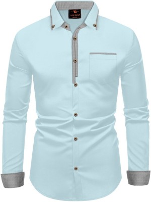 Shreehari Fashion Men Solid Casual Light Blue Shirt