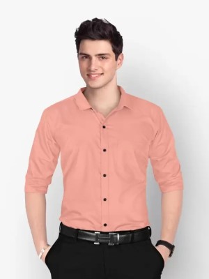 Jumii Enterprise Men Solid Casual Pink Shirt