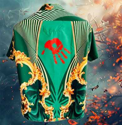 flying queen Men Printed Casual Green Shirt
