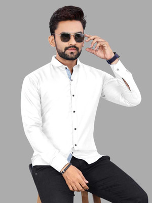 Radiance Creation Men Solid Formal White Shirt