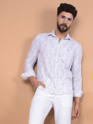 CRIMSOUNE CLUB Men Printed Casual Purple Shirt