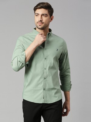 THOMAS SCOTT Men Solid Casual Green Shirt