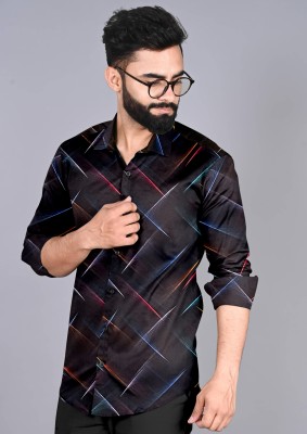 AITAVIKOVERSEAS Men Printed Casual Black Shirt