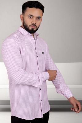 gurukrupa creation Men Checkered Casual Pink Shirt