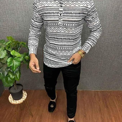ALVIN ENTERPRISE Men Printed Straight Kurta(Black)
