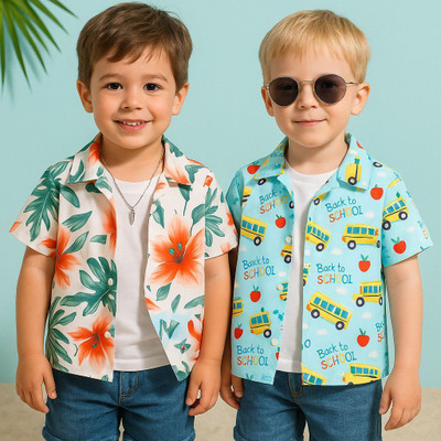 SVHFashion Boys Printed Casual Multicolor Shirt(Pack of 2)