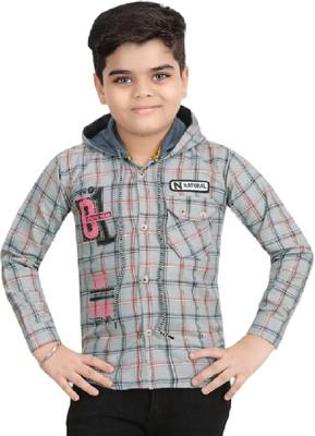 StylerOn Boys Printed Casual Grey Shirt